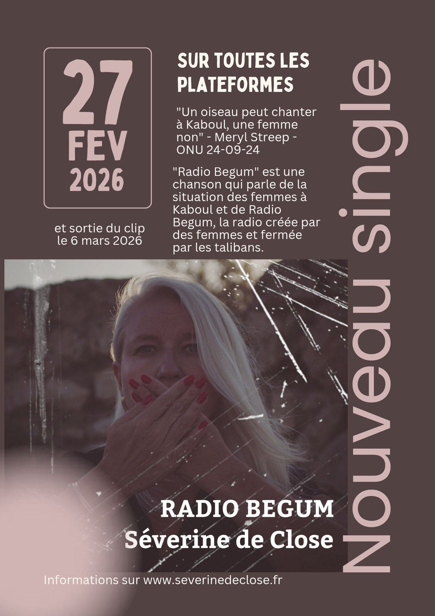 Nouveau single de Séverine de Close à venir le 27 février 2026 : Radio Begum