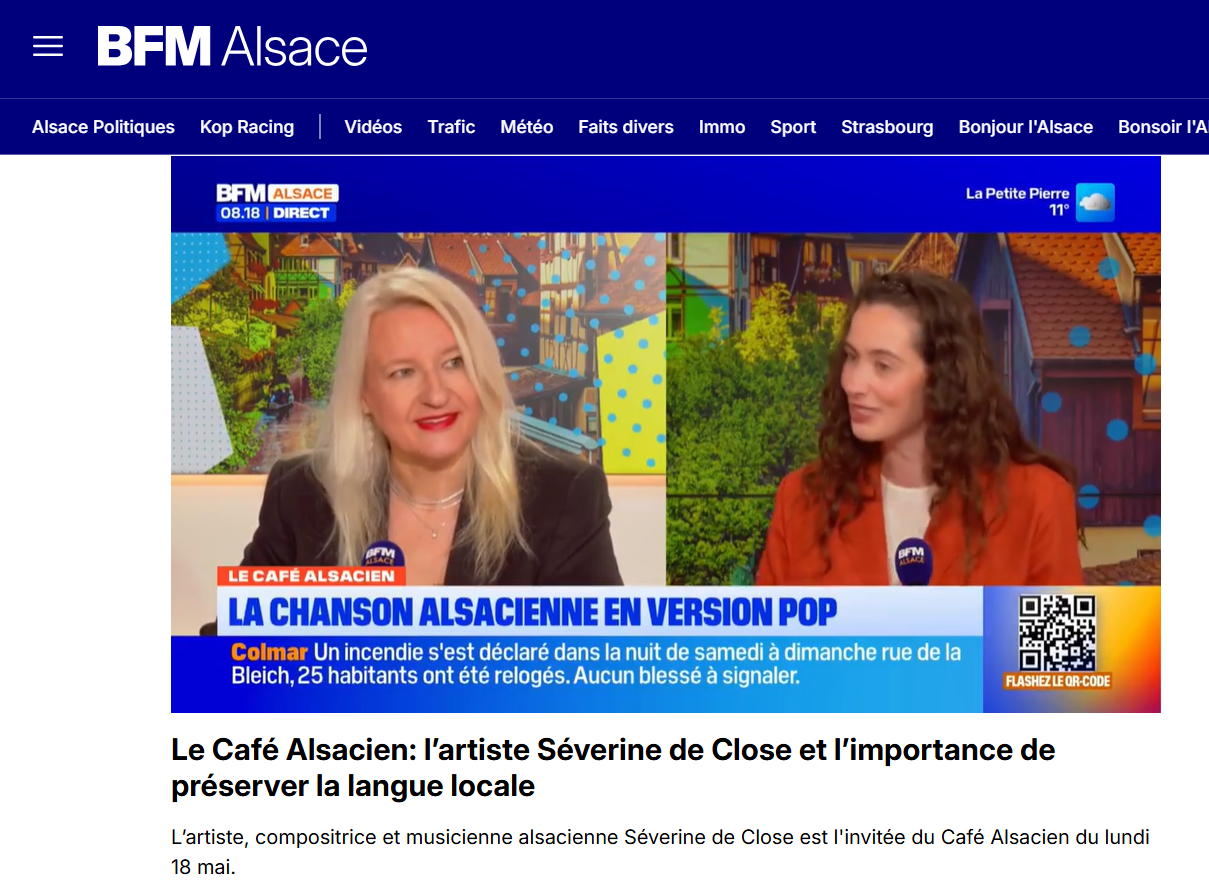 Séverine de Close en interview sur BFM Alsace